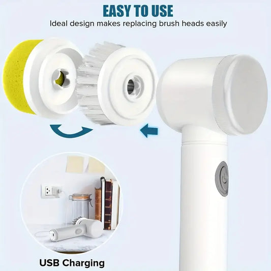 Multifunctional Electric cleaning Brush 5in1 Handheld Electric Cleaning dishwashing Brush