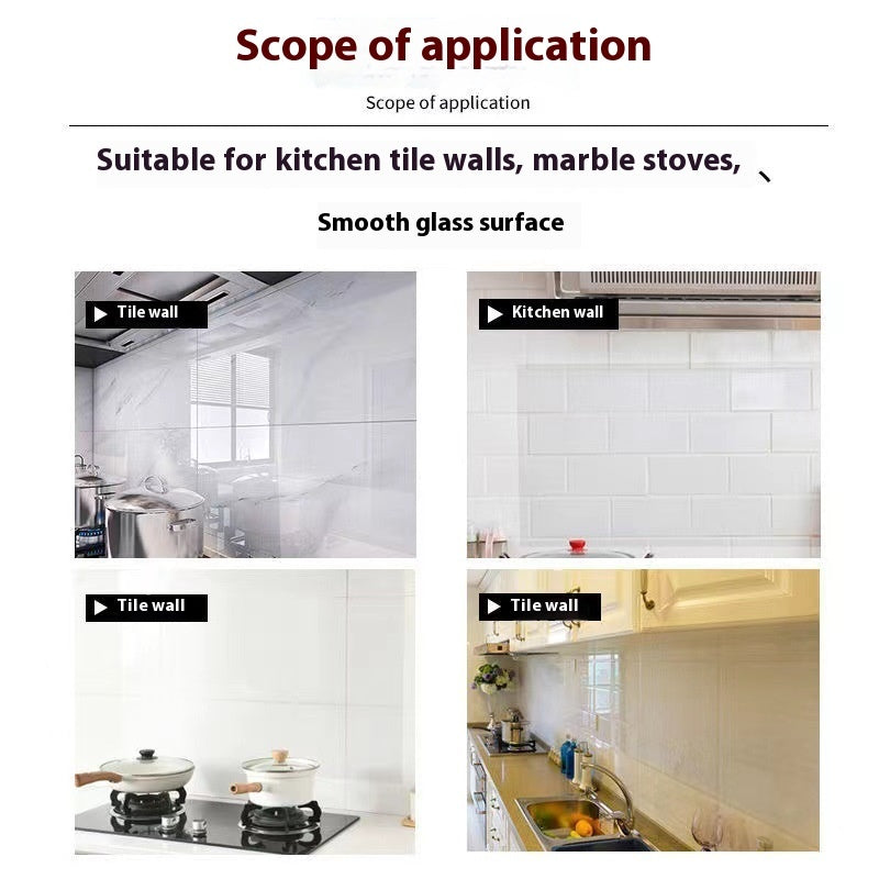 Kitchen Oil-proof Transparent Invisible Non-adhesive Static Self-adhesive Film Sticker