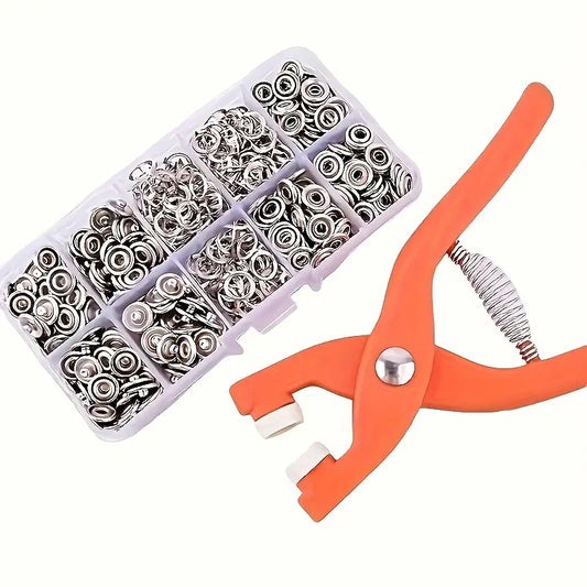 Rich Button Plier Tool Set Snap Button Kit Pliers Metal Press Studs Tool DIY Clothing Sewing Button Installation Tool Sewing Accessry Metal or Plastic Tich Button Tool