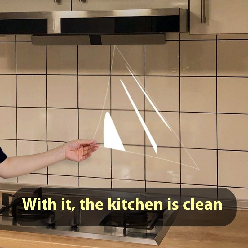 Kitchen Oil-proof Transparent Invisible Non-adhesive Static Self-adhesive Film Sticker