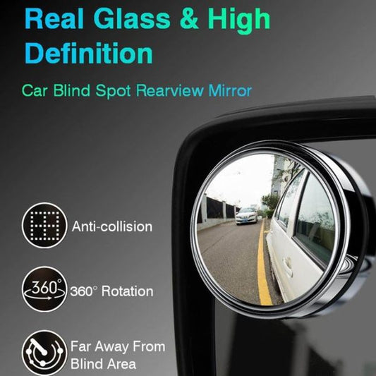 2pcs Round Blind Spot Mirrors – Wide-angle Lens For Enhanced Rear And Side View Visibility – Convex Mirror For Cars, Suvs, And Trucks – Universal Fit Safety Accessory – Plastic Material