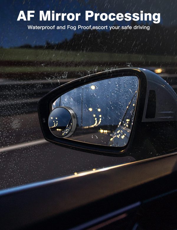 2pcs Round Blind Spot Mirrors – Wide-angle Lens For Enhanced Rear And Side View Visibility – Convex Mirror For Cars, Suvs, And Trucks – Universal Fit Safety Accessory – Plastic Material