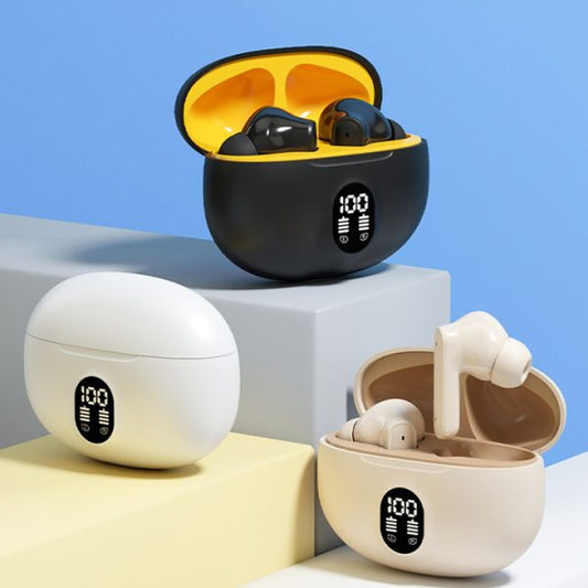 Professional Display Earbuds Stereo 895b Wireless Bluetooth Earbuds | Mic In-ear Headphones With Led Display | Type C Fast Charging | Bluetooth 5.3 For Android/iphone ( With Cable – With Box – Random Color )