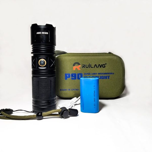 Ruilang P90 High Power Rechargeable Led Flashlight – Ultra Bright Torch With Zoom, Multiple Modes & Type-c Fast Charging