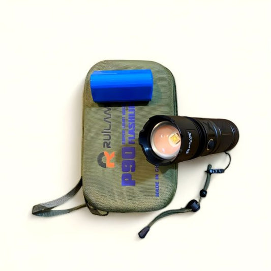 Ruilang P90 High Power Rechargeable Led Flashlight – Ultra Bright Torch With Zoom, Multiple Modes & Type-c Fast Charging