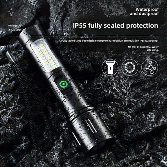 X-balong Bl-603-tg Rechargeable Led Flashlights Portable Rechargeable Powerful Led Flashlight, Aluminum Alloy Zoom Flashlight