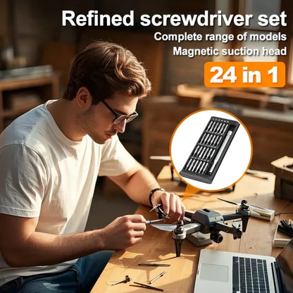 “24-in-1 Precision Magnetic Screwdriver Set – Professional Mini Repair Tool Kit for Phones, Tablets, Laptops, PCs, Watches & Electronics”
