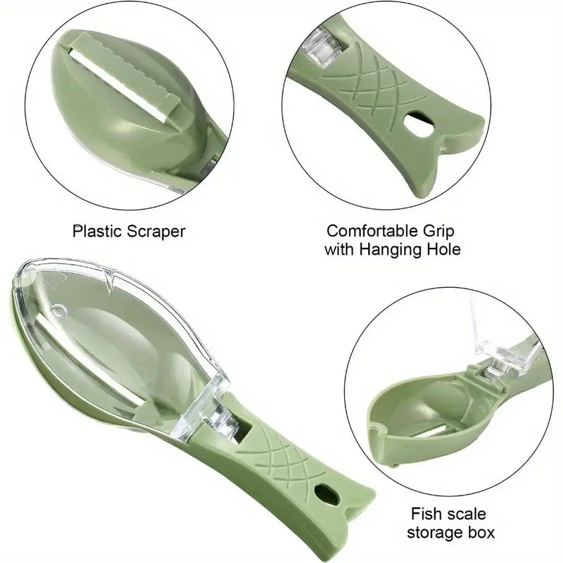 3pcs with Serrated Edge Fish Scale Scraper, Stainless Steel Fish Scale Removal Brush, Multifunctional Seafood Knife, Fish Scale Remover, Fish Scale Planer, Kitchen Tool