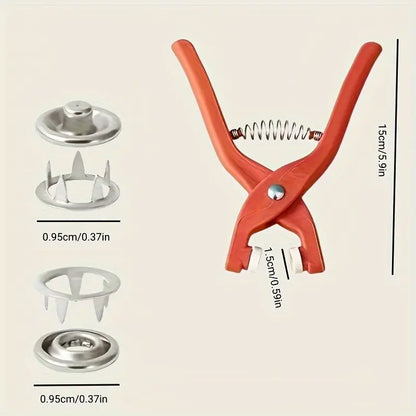 Rich Button Plier Tool Set Snap Button Kit Pliers Metal Press Studs Tool DIY Clothing Sewing Button Installation Tool Sewing Accessry Metal or Plastic Tich Button Tool