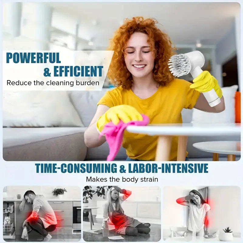 Multifunctional Electric cleaning Brush 5in1 Handheld Electric Cleaning dishwashing Brush