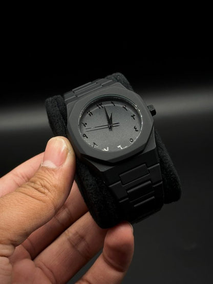 Full Black Aura Quartz Watch – Lightweight Design, , Premium Quality & Finish – Best Quality Analog Watch For Boys – Watch For Men | Full Black Color Watch – With (random Box)