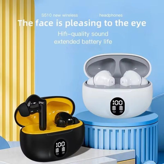 Professional Display Earbuds Stereo 895b Wireless Bluetooth Earbuds | Mic In-ear Headphones With Led Display | Type C Fast Charging | Bluetooth 5.3 For Android/iphone ( With Cable – With Box – Random Color )