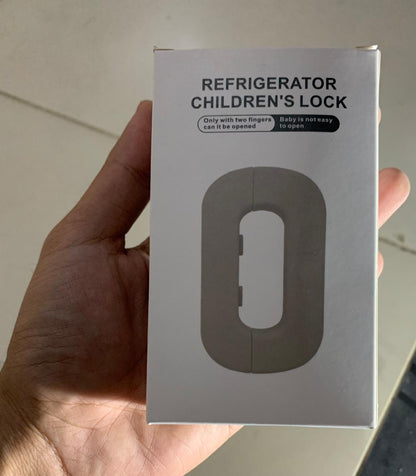 Child Safety Refrigerator Lock- Self Adhesive Fridge And Freezer Door Lock with Double Safety Button And Easy one Hand Operation