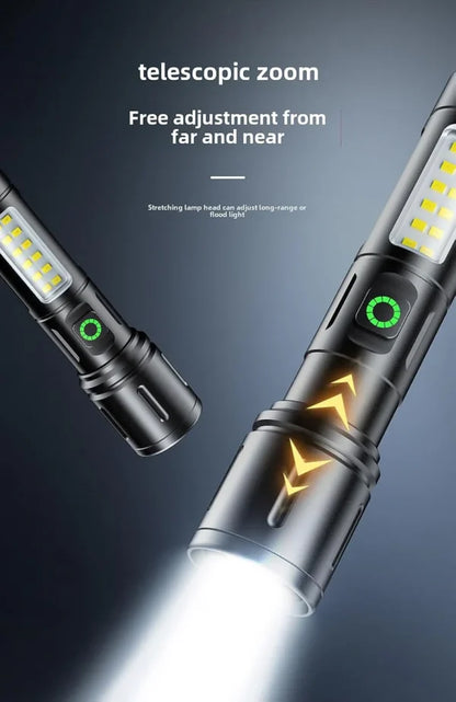 X-balong Bl-603-tg Rechargeable Led Flashlights Portable Rechargeable Powerful Led Flashlight, Aluminum Alloy Zoom Flashlight