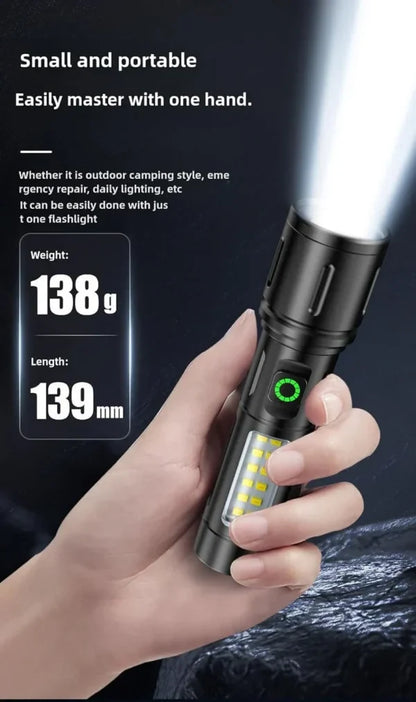 X-balong Bl-603-tg Rechargeable Led Flashlights Portable Rechargeable Powerful Led Flashlight, Aluminum Alloy Zoom Flashlight