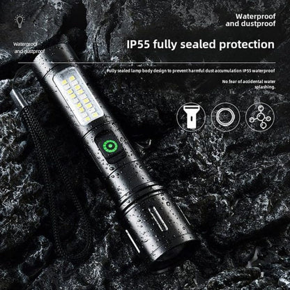 X-balong Bl-603-tg Rechargeable Led Flashlights Portable Rechargeable Powerful Led Flashlight, Aluminum Alloy Zoom Flashlight